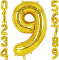 Gold Number 9 Balloon 40 Inch, Big Large Foil Helium Number Balloons, Jumbo Giant Mylar Number 9 Balloons for 9 Year Old Birthday Party Decorations Supplies Anniversary Celebration