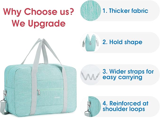 For Spirit Airlines Personal Item Bag Foldable Travel Duffel Bag Tote Carry on Luggage Duffle Overnight for Women and Men