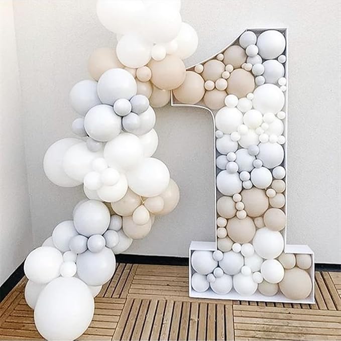 White Sand Balloons 60pcs 5inch Small Beige Balloon for Balloon Garland Arch 5'' Round Mini Neutral Cream Nude Latex Balloon for Birthday Party Decoration DIY Baby Shower Wedding Annversary