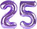 40 Inch Purple Number 25 Digital Balloon,Jumbo Mylar Foil Helium Balloon for 25 Balloons for Birthday Party,Wedding Anniversary Party Decorations