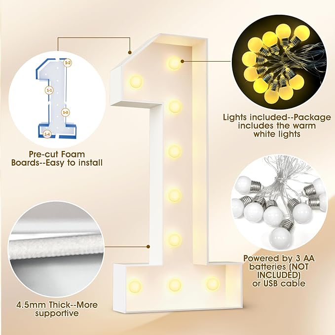 Ledido 4FT Marquee Light Up Letters M, Easy to Assemble Marquee Letters 4 Feet Tall for Indoor & Outdoor Events, Large Lighted Letter for Birthday Graduation Baby Shower Anniversary Party Decorations