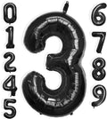 40 Inch Large Black Number Celebration and Decoration Balloon for Birthday Parties, Graduations, Anniversaries, Weddings, Photo Shoots, Special Events - Helium Foil Mylar (Black Number 3)