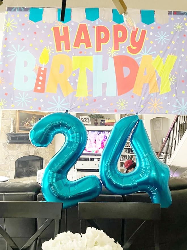 8 Balloon, 40 Inch Light Blue 8 Year Old Girl Birthday Decorations, Number Balloons Decoration for Happy 8 18 28 80 Birthday, Wedding Anniversary, New Year, Halloween Party Decoration