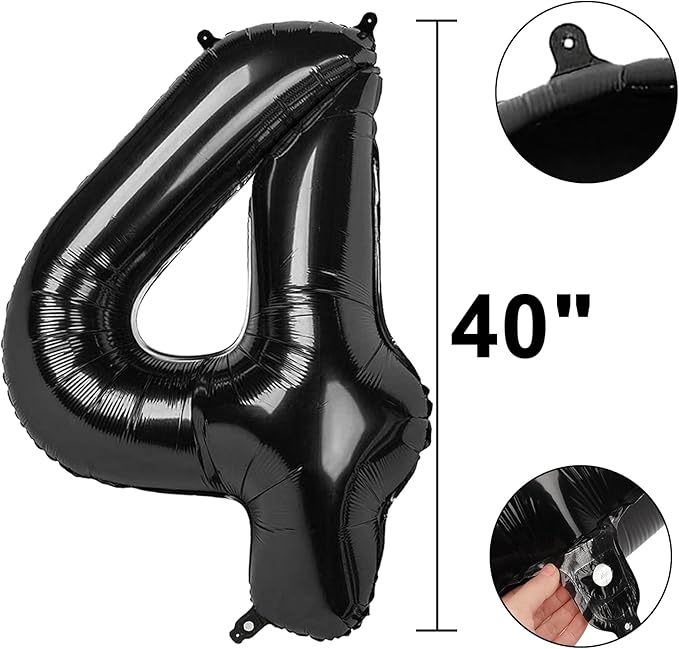 40 Inch Black Number 40 Digital Balloon,Jumbo Mylar Foil Helium Balloon for 40 Balloons for Birthday Party,Wedding Anniversary Party Decorations