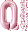 Pink Letter Q Balloons, 40 Inch Pastel Pink Letter Balloons Q Foil Mylar Helium Pink Letter Balloons for Birthday Party Supplies Anniversary Event Celebration Decorations Alphabet Pink Q