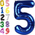 5 Number Balloons 40 Inch, Foil Balloons for Boys And Girls, Navy Blue Numbers Balloon for 5, 15, 25, 50 Birthday Party Decoration, Anniversary, Wedding, Single Supplies