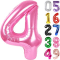 Pink Number 4 Balloon 40 Inch, 4th Birthday Party Decorations for Children, Giant 4 Foil Balloon for Party Supplies