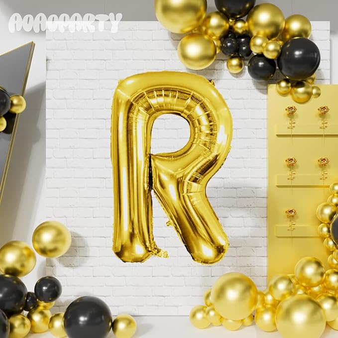 Letter Balloons 40Inch Large Giant big Foil Mylar Gold Balloons R for Birthday Party Decorations
