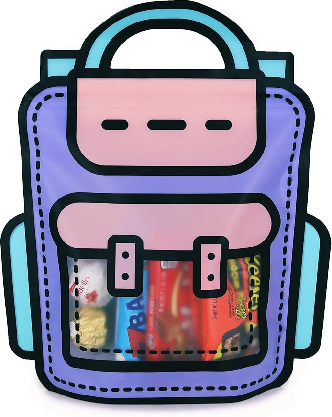 20 Pack Goodie Bags for Kids Birthday Party Supplies - Bulk Gift Bag for Favors, Food, and Candy with Resealable Ziplock Seal (Purple/Large)