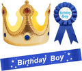 Birthday Party Set - King Crown, Sash, Decorations, Photo Props for Boys Kids Theme