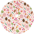 Candy Gingerbread Man Tree Skirt Xmas Tree Mat Christmas Ornaments Decorations Holiday Party Indoor Outdoor 30"