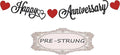 Pre-Strung Happy Anniversary Banner - Black Glitter Decorations, Perfect for Wedding & Work Anniversary Parties, Photo Booth Props