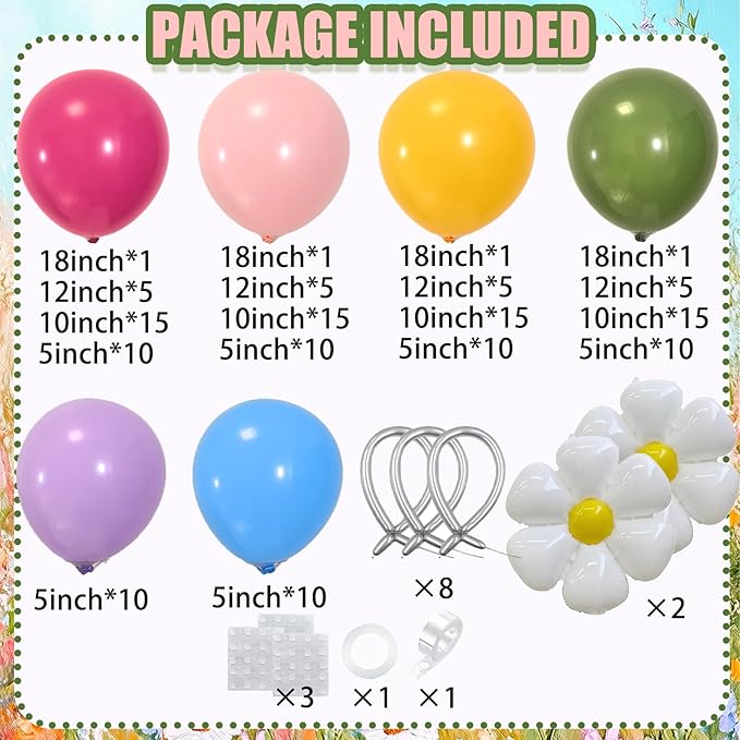 Butterfly Spring Balloon Arch Kit Flower Balloons 159Pcs Green Pink Purple Balloons Fairy Balloons Garland for Wildflower Birthday Party Baby in Bloom Baby Shower Decorations
