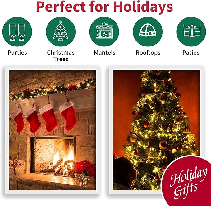 LAMPHOME Clear Christmas String Lights, 150 Count 31.9Ft Incandescent Mini Bulb Lights, Green Wire Waterproof Indoor Outdoor String Lights for Xmas Tree, Garland, Wedding, Party & Holiday Decor