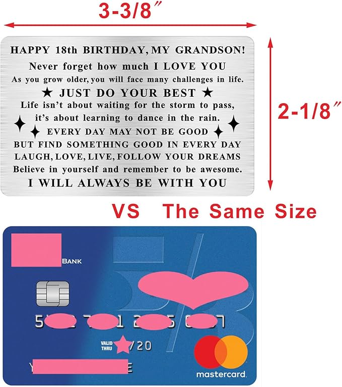 Grandson 18th Birthday Card for Him, 18 Year Old Boy Birthday Gifts, Happy Age 18 Bday Decorations