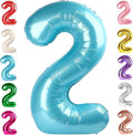 2 Numbers Balloon 40 Inch Pearl Blue Two Balloon Number Birthday Decor, 2nd 12 21st Party Celebration Decorations Graduations Wedding Baby Shower
