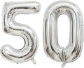Giant Silver Number 50 Balloons, 40 Inch Jumbo Number 50, Large Foil Mylar Balloons for Girls Women 50th Birthday Party Decorations, 50 Anniversary Events Decorations