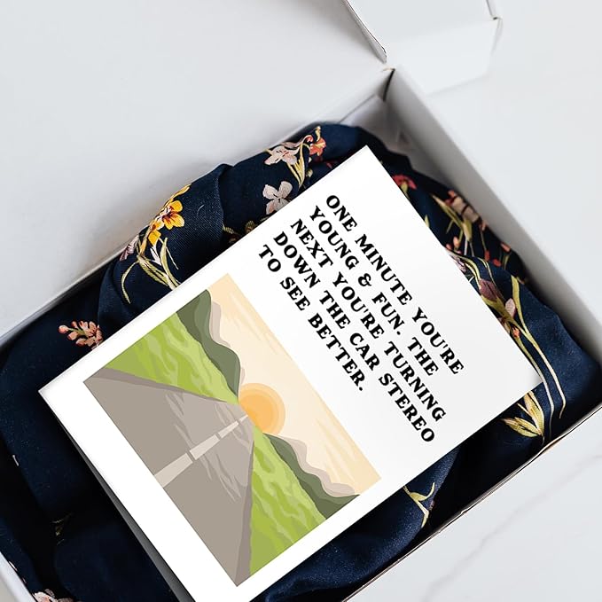 SuperShunhu Humor Getting Older Card for Men Woman, Funny Birthday Card for Friends, Rude 50th 60th 70th 80th Birthday Gift Card for Mom Dad, Turning Down The Car Stereo To See Better