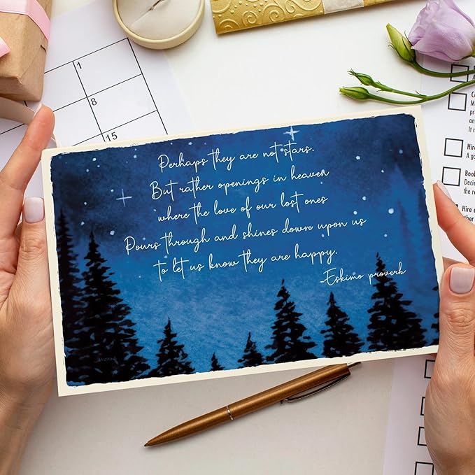 Poem Sympathy Card for Him Her, Heartfelt Condolence Card for Loss, Bereavement Cards Gift for Men Women, Perhaps They Are Not Star