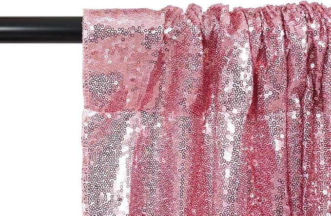 Juya Delight 6ft x 8ft Fuchsia Pink Sequin Backdrop Curtain, Shimmer Wall Backdrop Glitter Backdrop Curtain for Party Birthday Decoration