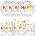 40Pcs Birthday Party Supplies Paper Plates and Napkins, Colorful Polka Dot Themed Dinner Plates Napkins Disposable Tableware Set for Birthday Party Decorations Serve 20