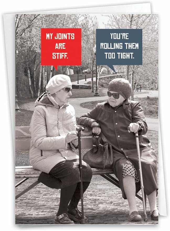 NobleWorks Funny Birthday Greeting Card with 5 x 7 Inch Envelope (1 Card) BdayUnlit Stiff Joints C10246BDG