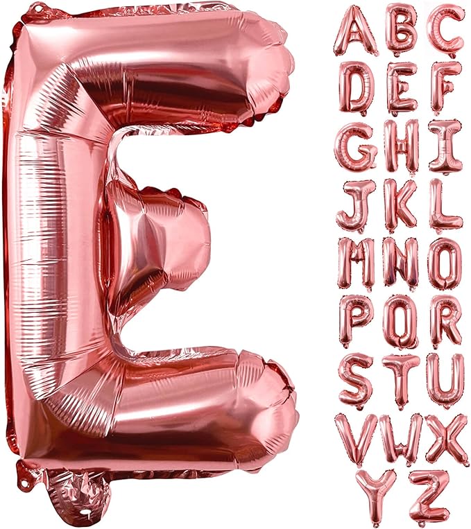 Lovoir 40 Inch Large Rose Gold Letter E Balloons Big Size Jumbo Mylar Foil Helium Balloon for Birthday Party Celebration Decorations Alphabet Rose Gold E