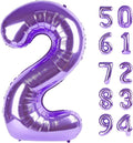 Purple 2 Balloon, Number Balloon 40 Inch, Two Balloon Number Birthday Decorations, Second 2nd Birthday Party Supplies, Number 2 Balloon
