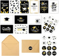 6 Pack Gold Foiled 5x7in 2025 Graduation Cards 2025 with Envelopes and Stickers,6 Elegant Designs Graduation Card Pack