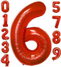 40 Inch Large Red Number Celebration and Decoration Balloon for Birthday Parties, Graduations, Anniversaries, Weddings, Photo Shoots, Special Events - Helium Foil Mylar (Red Number 6)