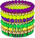 Surfer Heishi Bracelets for Women Stackable Rainbow Vinyl Disc Clay Beaded Stretch Bracelets Elastic Layering Friendship Bracelets Boho Summer Beach Jewelry