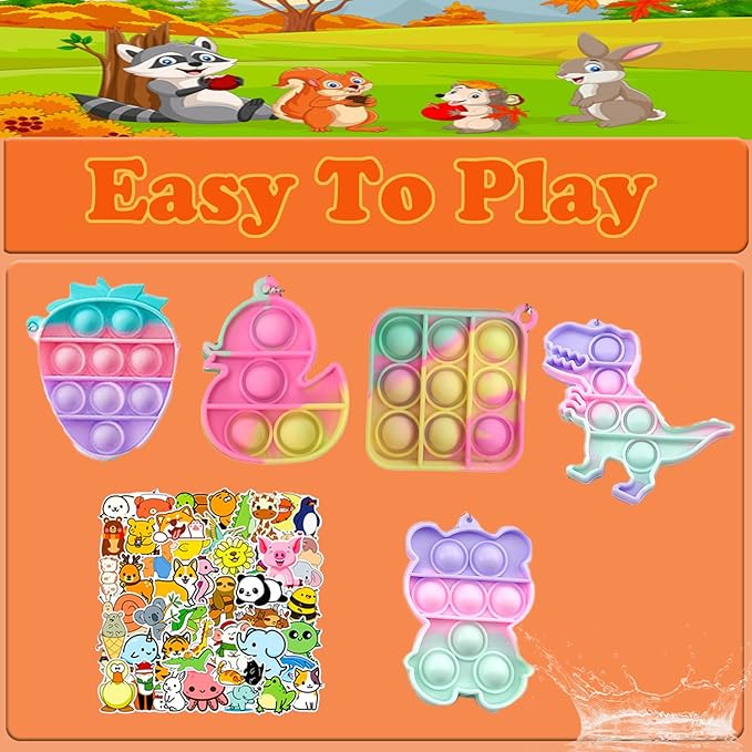 118 Pcs Party Favors for Kids, Pop Fidget Treasure Box Toys for Classroom, Prizes for Kids Classroom, Goodie Bag Stuffers, Pinata Stuffers Filler, Carnival Prizes Birthday Return Gifts for Ages 4-8-12