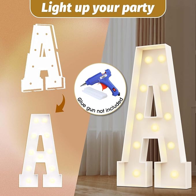 Ledido 4FT Marquee Light Up Letters M, Easy to Assemble Marquee Letters 4 Feet Tall for Indoor & Outdoor Events, Large Lighted Letter for Birthday Graduation Baby Shower Anniversary Party Decorations
