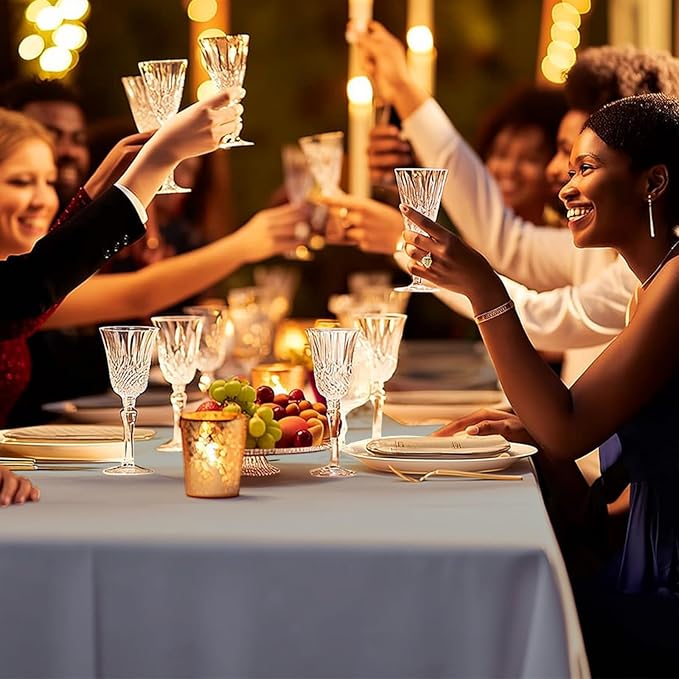 6 Pack Premium Disposable Plastic Tablecloth 54" x 108" Party Table Cloths Disposable for 6 to 8 Foot Tables Indoor or Outdoor Birthdays Weddings Christmas Anniversary Buffet Table (Silver grey)