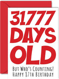 Stuff4 87th Birthday Card for Men Women Him Her - 31777 Days Old - Funny Eighty-Seven Eighty-Seventh Happy Birthday Card for Grandma Grandpa Gran Mom Dad, A5 Humor Joke Greeting Cards