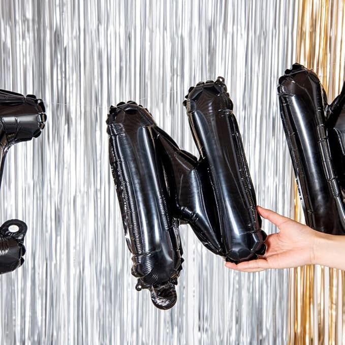 Restaurantware-Balloonify 16 Inch Letter Balloon, 1 Alphabet Party Balloon - Letter N, Self-Sealing, Black Foil Mylar Finish, Hanging Loop, Decoration For Birthday, Wedding, Or Graduation