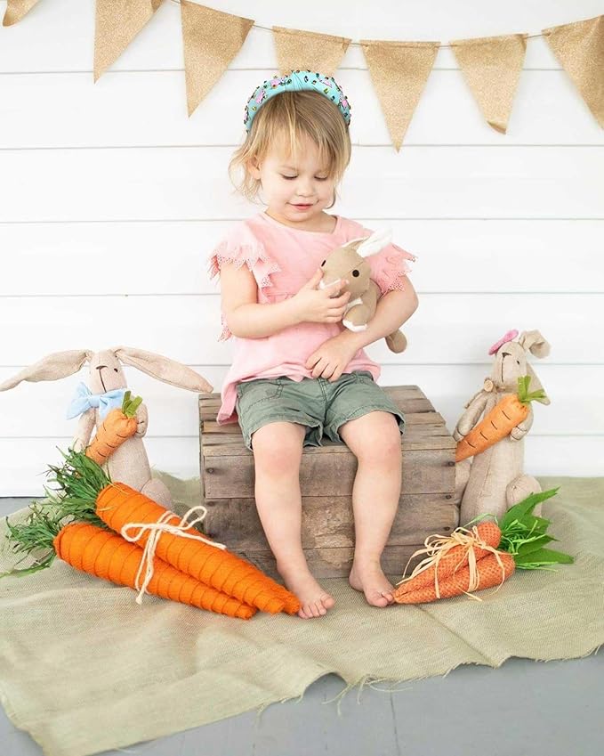 Easter Headbands for Women Girls Cute Easter Bunny Headband Jeweled Crystal Embellished Knotted Headband Holiday Party Hair Accessories (Bunny Blue)