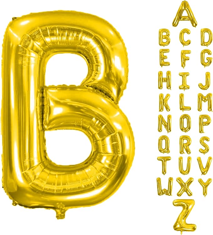 Letter Balloons 40Inch Large Giant big Foil Mylar Gold Balloons B for Birthday Party Decorations