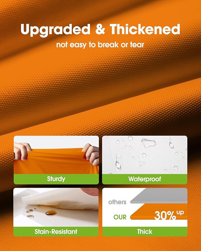 Pureegg Plastic Table Cloth Disposable 6 Pack, 54 x 108 Inch Table Cloths, Halloween Party, Thanksgiving Decorations, Harvest, Fall Tablecloths, Rectangle Tables, Waterproof, Orange
