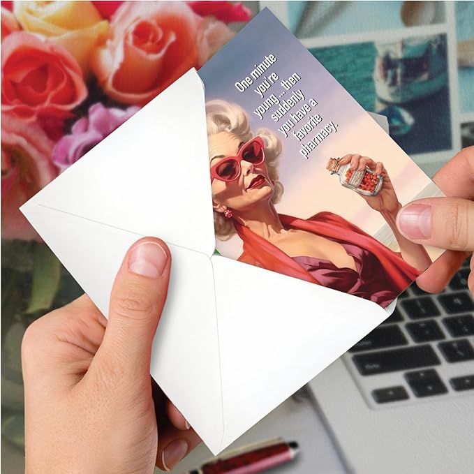 NobleWorks Humorous Birthday Greeting Card with 5 x 7 Inch Envelope (1 Card) Bday Favorite Pharmacy C10069BDG