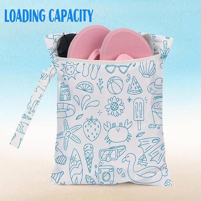 Beach Essentials, Wet Bag for Swimsuit Dirty Clothes Yoga Gym Diaper, Wet Dry Bag, Beach Vacation Essential for Travel Poor Bathing Summer Vibes Girls Trip