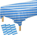Iceyyyy 3 Pieces Oktoberfest Tablecloths-Blue and White Checkered Table Cloths Rectangular Oktoberfest Bavarian Flag Tablecover for German Oktoberfest Themed Party Decorations,54" x 108"