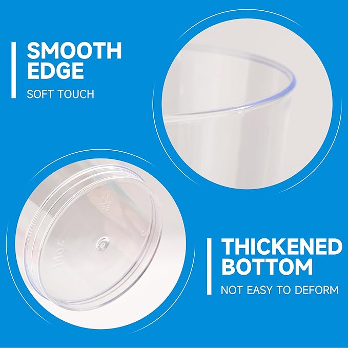 RACETOP 14 oz 100 Pack Disposable Plastic Cups, Disposable Clear Plastic Cups for Parties, Weddings, Gatherings, and Festival Events