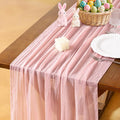 Socomi Pink Gauze Easter Spring Cheesecloth Table Runner Blush 120 Inch Rustic Boho Cheese Cloth Runner for Wedding Party Baby Bridal Shower Centerpiece Decoration Holiday Home Decorations
