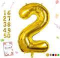 Smlpuame 40 inch Number Balloon 0-9 Gold Large Number 2 Balloons,Digital Balloons for Birthday Party Celebration Decorations Supplies, Helium Foil Number Balloons for Wedding Anniversary