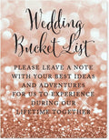 Andaz Press Wedding Party Signs, Glitzy Rose Gold Glitter, 8.5x11-inch, Wedding Bucket List, Please Leave a Note with Your Best Ideas and Adventures for Us to Experience Together, 1-Pack, Bokeh