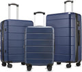 YOETEY Luggage Sets 3 Piece, Expandable Hardshell Suitcase with TSA Lock & Silent Spinner Wheels, Lightweight Hardside Travel Suitcase Set for International Trips (20/24/28 in, Blue)