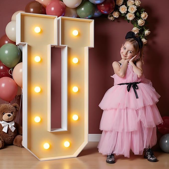 imprsv 4FT Light Up Letters, Large Light Up Letters for Birthday Party Decor, Wedding Decorations, Arch Kit
