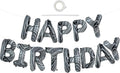 TONIFUL Black Marble Happy Birthday Balloons Banner,16 Inch Mylar Foil Letters Birthday Sign Bunting for Girls Boys Kids & Adults Birthday Decorations and Party Supplies