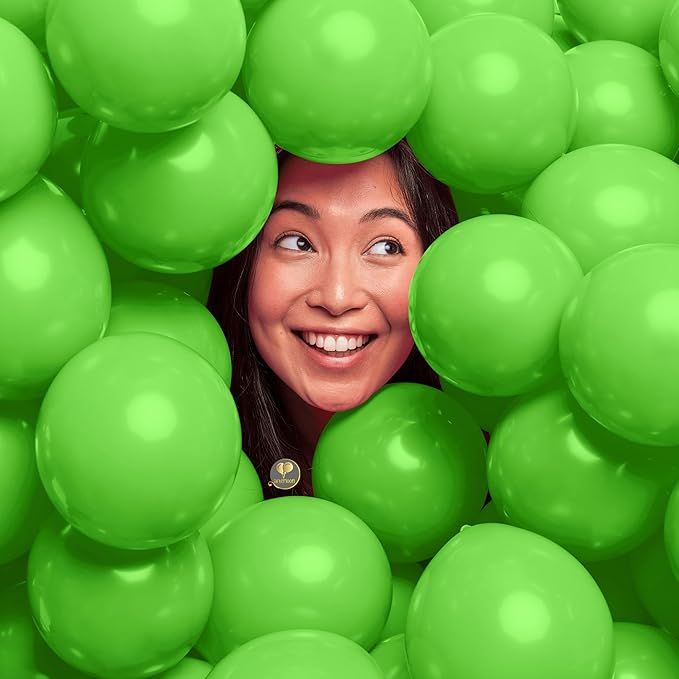AFTERLOON® Biodegradable Mini Balloons 50 pcs Lime Green 5 Inch, Matte Color Thickened Extra Strong Latex Helium Float, Baby Shower Gender Reveal Garland Arch Wedding Birthday Party Decorations